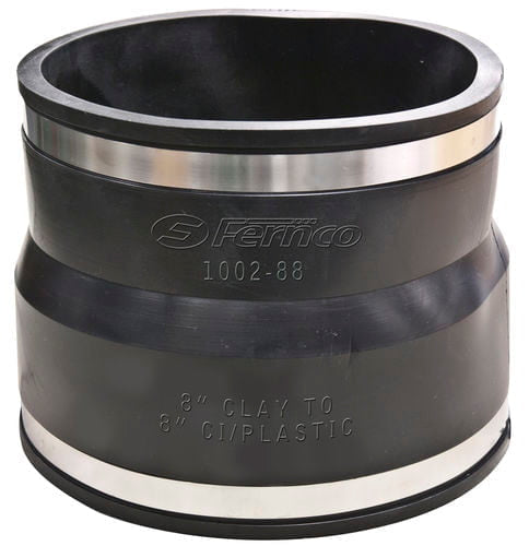 8"CLAY TO 8" PLASTIC/CAST IRON FERNCO