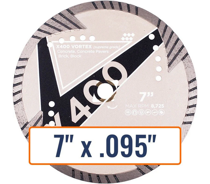 DIAMOND VANTAGE 7"x.095 CONCRETE SAW BLADE X400 VORTEX