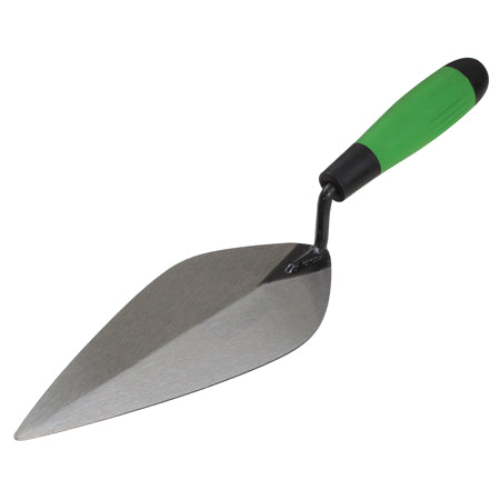 Hi-Craft® 10" NARROW PATTERN BRICK TROWEL WITH SOFT GRIP HANDLE