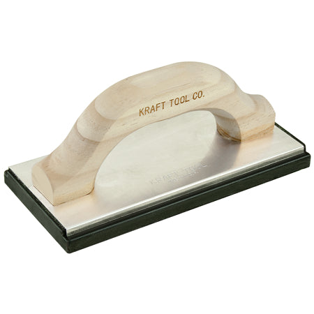 KRAFT TOOLS 8" x 4" Molded Black Rubber Float with Wood Handle *DISCONTINUED*