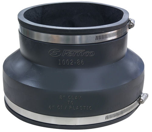 8"CLAY TO 6" PLASTIC/CAST IRON FERNCO