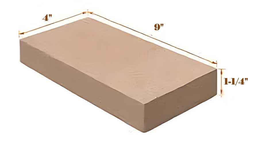 1-1/4" x 4" x 9" firebrick