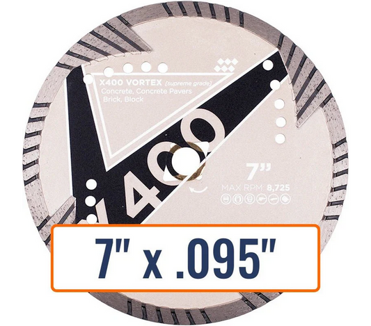 DIAMOND VANTAGE 7"x.095 CONCRETE SAW BLADE X400 VORTEX