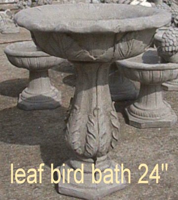 BIRD BATH 24" LEAVES