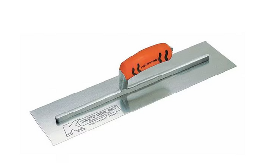 KRAFT TOOLS 12" x 4" CARBON STEEL CEMENT TROWEL WITH ProForm® HANDLE